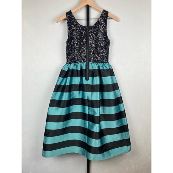 NEW Anthropologie Leifsdottir Starlit Stripes Dress Size 0 Sequin Fit and Flare - Picture 6 of 10